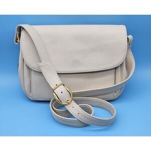 Etienne Aigner Cream Soft Leather Shoulder Crossbody Quiet Luxury Grandmacore
